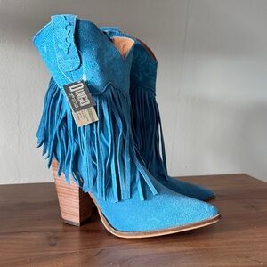 Dingo Blue Fringe Western Boots